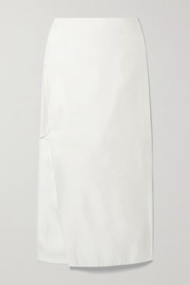 The Row - Kanita Layered Silk-satin Midi Skirt - Ivory