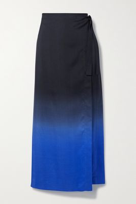 The Row - Kawa Asymmetric Dégradé Silk Wrap Skirt - Black
