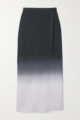 The Row - Kawa Ombré Silk Maxi Wrap Skirt - Purple