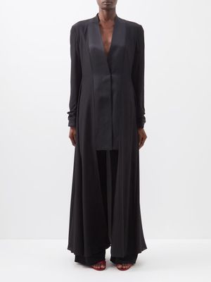 The Row - Keanu Silk-blend Longline Coat - Womens - Black