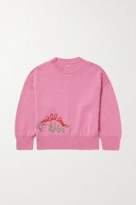 The Row Kids - Dino Embroidered Cashmere Sweater - Pink