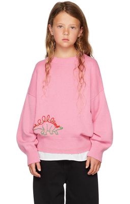 The Row Kids Pink Dino Sweater