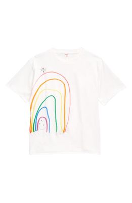 The Row Kids' Rainbow Graphic Tee in Natural White