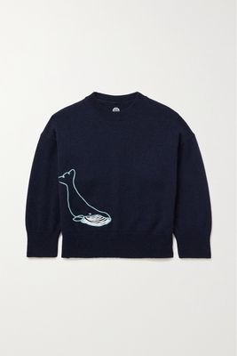 The Row Kids - Whale Embroidered Cashmere Sweater - Blue