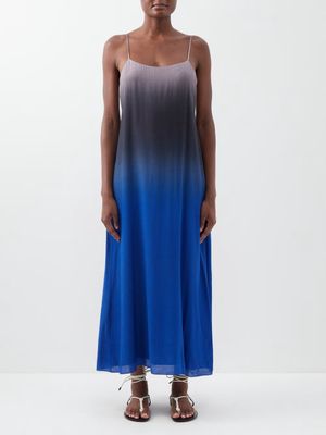 The Row - Kula Dégradé Voile Maxi Dress - Womens - Blue Multi