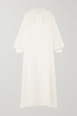 The Row - Lanai Cotton And Silk-blend Voile Maxi Dress - White