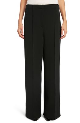 The Row Lazco Wide Leg Wool & Mohair Trousers in Black