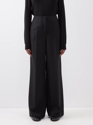 The Row - Lazco Wool-blend Palazzo Trousers - Womens - Black