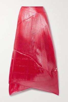 The Row - Lopa Asymmetric Layered Paneled Lurex Maxi Skirt - Pink