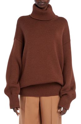 The Row Ludo Oversize Turtleneck Sweater in Brown