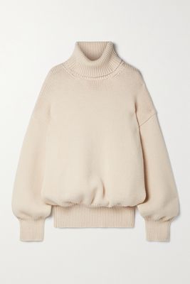 The Row - Ludo Oversized Merino Wool-blend Turtleneck Sweater - Neutrals