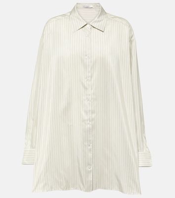 The Row Luka oversized pinstripe silk shirt