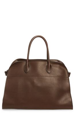 The Row Margaux 15 Leather Bag in Deep Brown