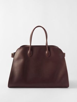 The Row - Margaux 17 Grained-leather Handbag - Womens - Burgundy