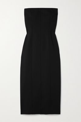 The Row - Melonia Strapless Wool-blend Midi Dress - Black