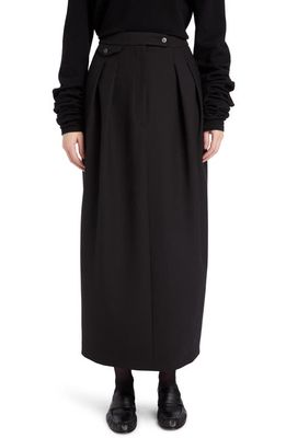 The Row Michelet Pleated Virgin Wool Blend Skirt in Black