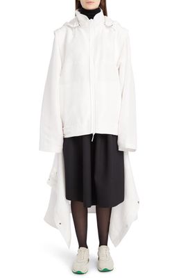 The Row Milvran Convertible Linen Blend Hooded Coat in Ivory