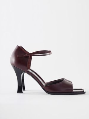 The Row - Mj 90 Leather D'orsay Pumps - Womens - Bordeaux