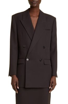 The Row Myriam Contrast Sleeve Wool Jacket in Hickory
