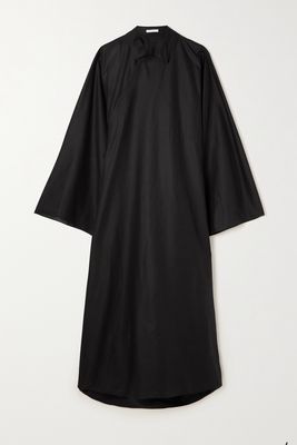 The Row - Numa Asymmetric Wrap-effect Cotton-poplin Dress - Black