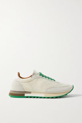 The Row - Owen Color-block Mesh And Suede Sneakers - Ivory