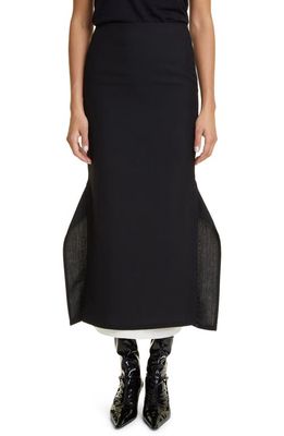 The Row Patillon Side Slit Virgin Wool & Mohair Skirt in Black