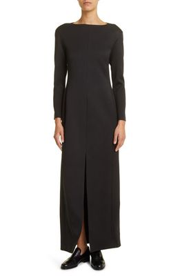 The Row Reysha Long Sleeve Wool Maxi Dress in Black