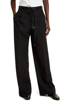 The Row Roan Relaxed Fit Wool Pants in Black
