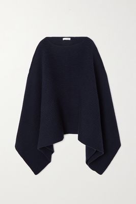 The Row - Romie Ribbed Cashmere Cape - Blue