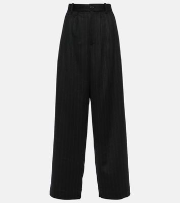The Row Rufos pinstripe cashmere wide-leg pants