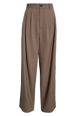 The Row Rufos Pleated Pants in Taupe