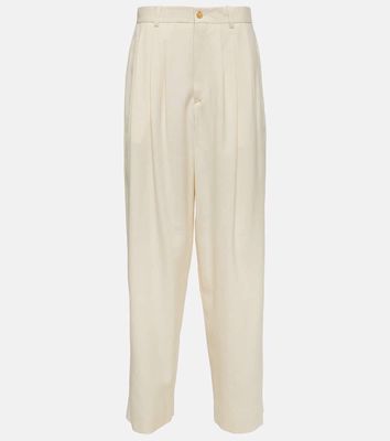 The Row Rufos silk canvas wide-leg pants