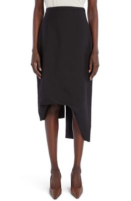 The Row Saguara Asymmetric Wool & Mohair Twill Skirt in Black