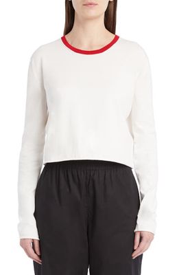 The Row Sarysu Contrast Collar Sweater in White W Red