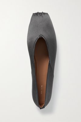 The Row - Satin Ballet Flats - Gray