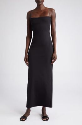 The Row Sauble Strappy Fitted Scuba Knit Gown in Black