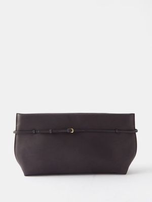 The Row - Sienna Grained-leather Clutch Bag - Womens - Black