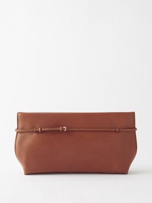 The Row - Sienna Grained-leather Clutch Bag - Womens - Tan