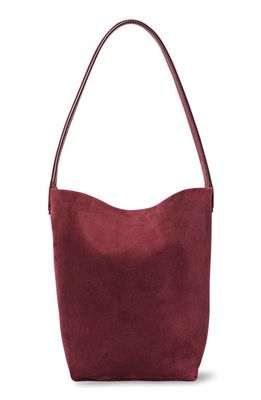 The Row Small Park Suede North/South Tote in Port