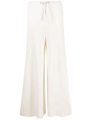 The Row soft-jersey wide-leg track pants - Neutrals