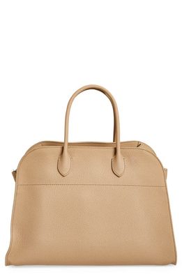 The Row Soft Margaux 15 Leather Bag in Dark Taupe