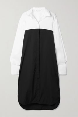The Row - Sonata Two-tone Paneled Shell And Voile Shirt Dress - Black