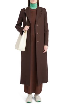 The Row Sulle Cotton & Wool Long Coat in Dark Chocolate