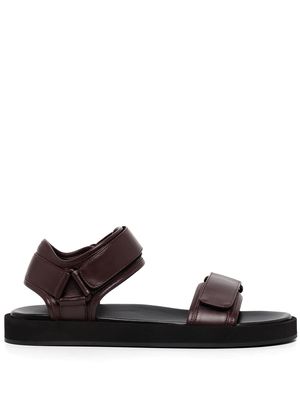 The Row touch-strap leather sandals - Black