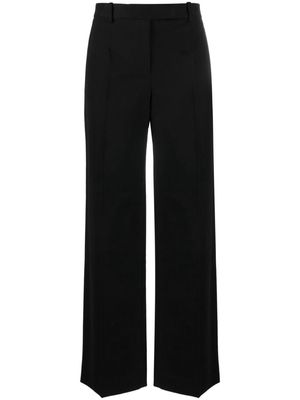 The Row wide-leg cotton-wool trousers - Black