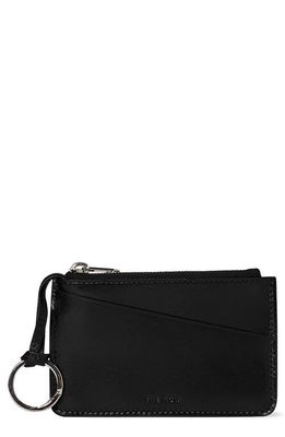 The Row Zip Calfskin Card Case with Key Ring in Black