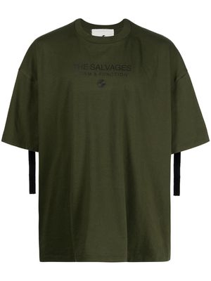 The Salvages buckle detail logo-print T-shirt - Green