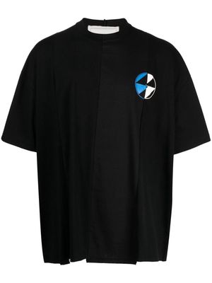 The Salvages logo-print panelled cotton T-shirt - Black