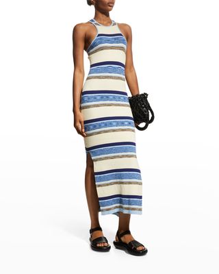 The Sia Space-Dye Striped Midi Dress