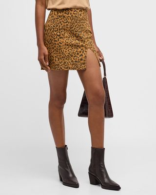 The Side Splitter Leopard Mini Skirt